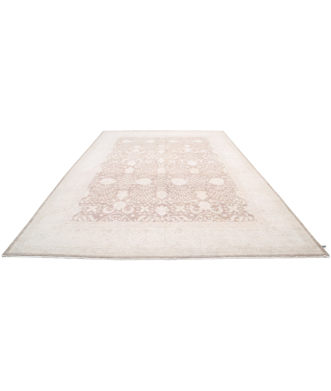 Hand Knotted Serenity Wool Rug - 9'6'' x 13'8'' 9'6'' x 13'8'' (285 X 410) / Brown / Ivory