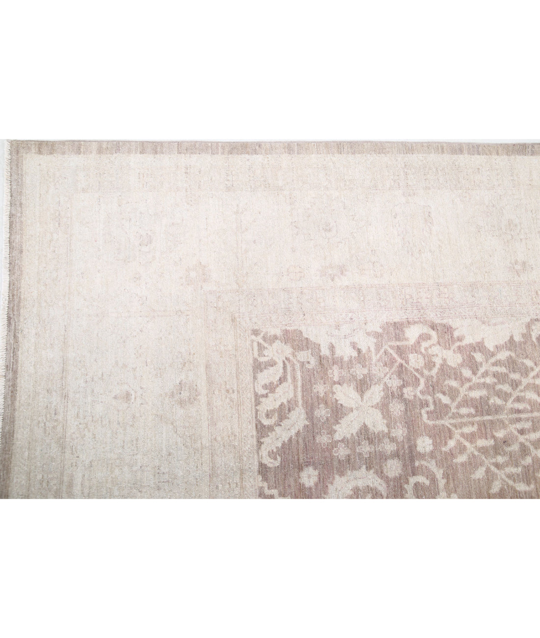 Hand Knotted Serenity Wool Rug - 9'6'' x 13'8'' 9'6'' x 13'8'' (285 X 410) / Brown / Ivory