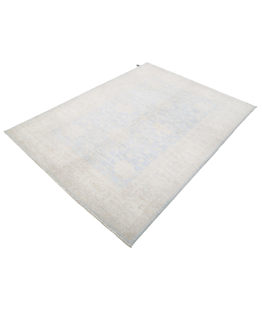 Hand Knotted Serenity Wool Rug - 4'10'' x 6'8'' 4'10'' x 6'8'' (145 X 200) / Blue / Ivory