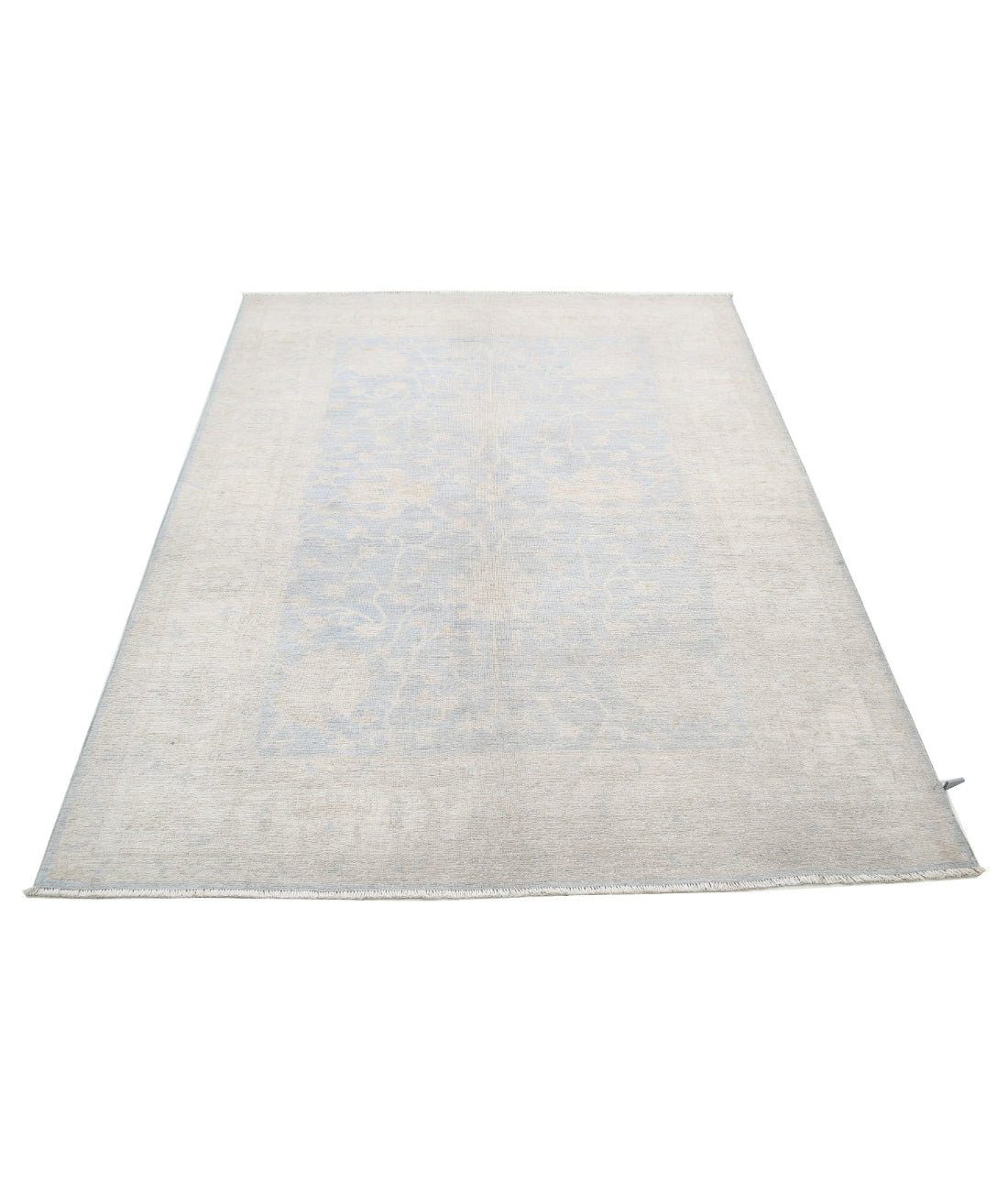 Hand Knotted Serenity Wool Rug - 4'10'' x 6'8'' 4'10'' x 6'8'' (145 X 200) / Blue / Ivory