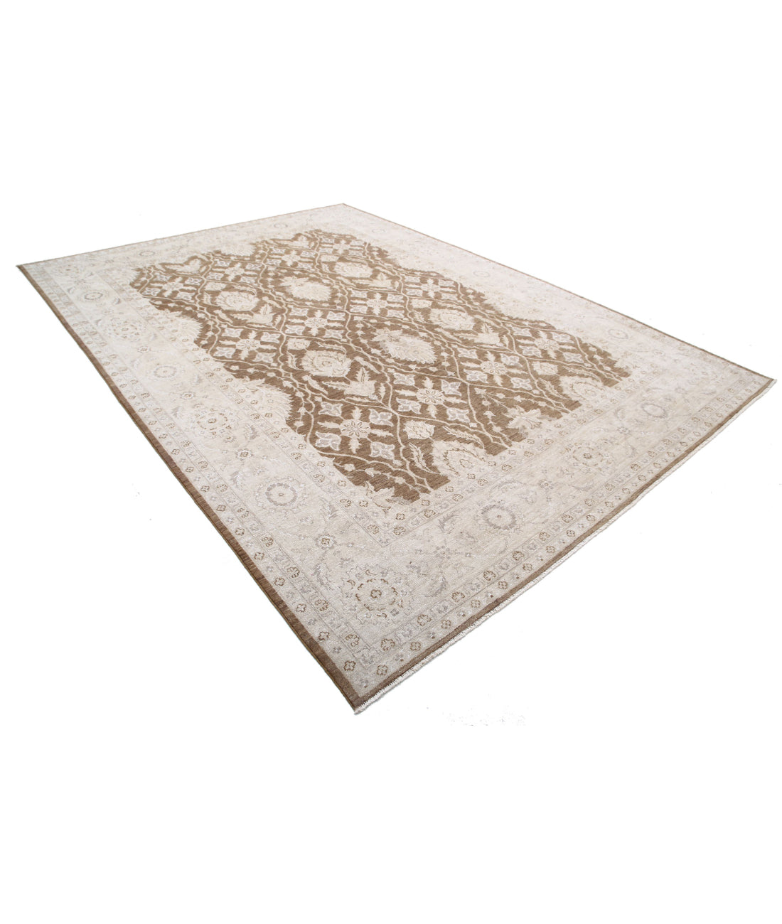 Hand Knotted Serenity Wool Rug - 8'9'' x 12'0'' 8'9'' x 12'0'' (263 X 360) / Brown / Ivory