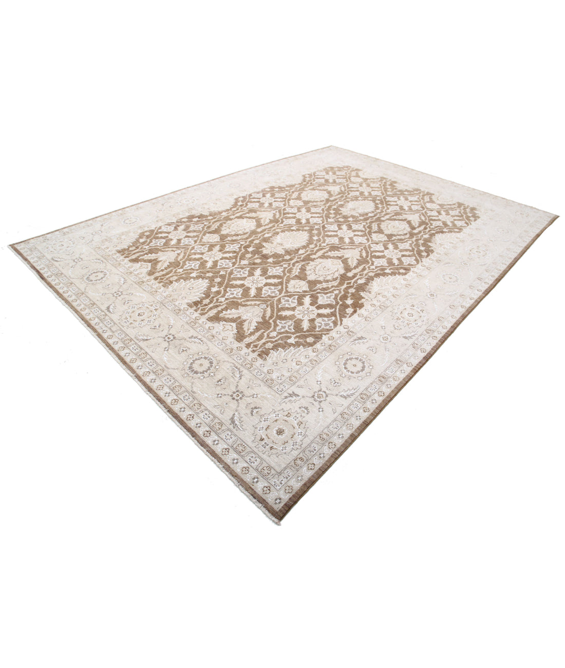 Hand Knotted Serenity Wool Rug - 8'9'' x 12'0'' 8'9'' x 12'0'' (263 X 360) / Brown / Ivory