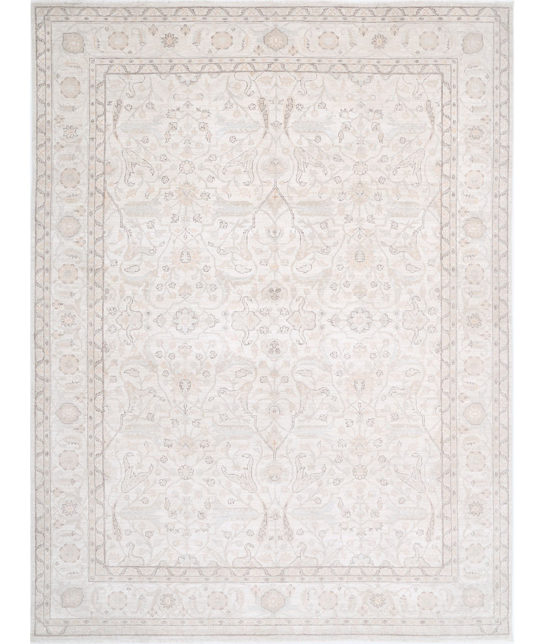 Hand Knotted Serenity Wool Rug - 9&#39;1&#39;&#39; x 12&#39;0&#39;&#39; 9&#39;1&#39;&#39; x 12&#39;0&#39;&#39; (273 X 360) / Ivory / Taupe