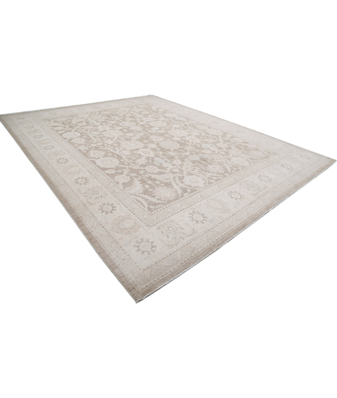 Hand Knotted Serenity Wool Rug - 11'9'' x 14'9'' 11'9'' x 14'9'' (353 X 443) / Brown / Ivory