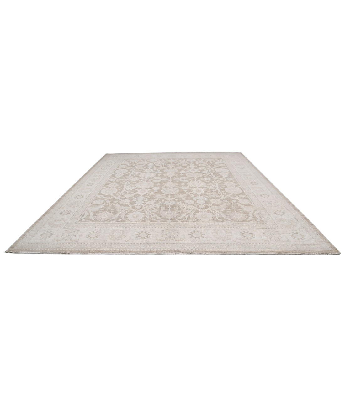 Hand Knotted Serenity Wool Rug - 11'9'' x 14'9'' 11'9'' x 14'9'' (353 X 443) / Brown / Ivory