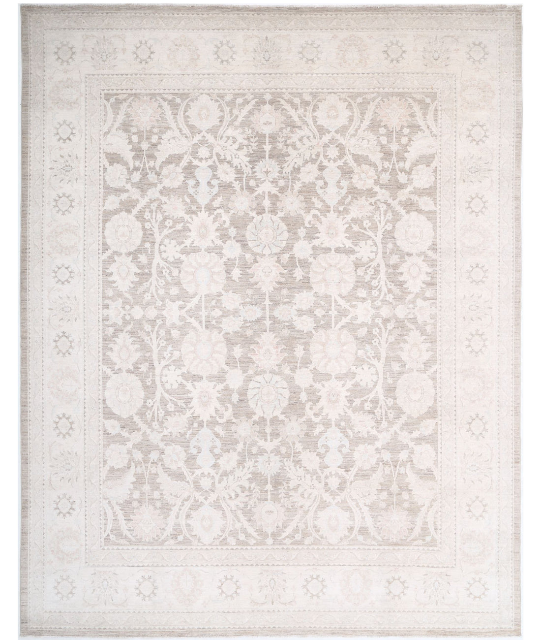 Hand Knotted Serenity Wool Rug - 11&#39;9&#39;&#39; x 14&#39;9&#39;&#39; 11&#39;9&#39;&#39; x 14&#39;9&#39;&#39; (353 X 443) / Brown / Ivory