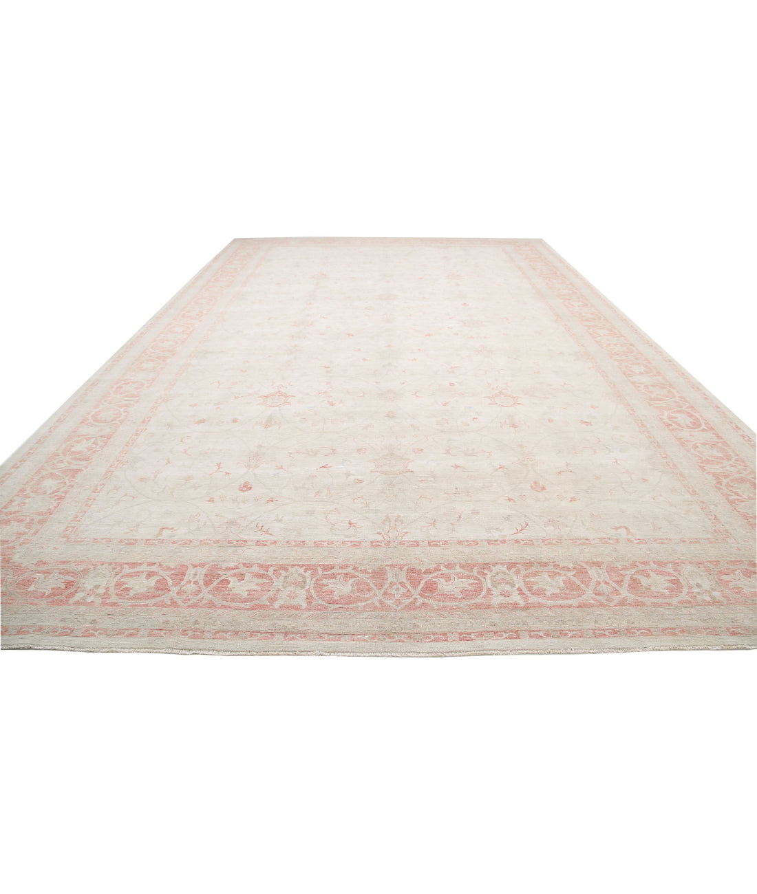 Hand Knotted Serenity Wool Rug - 13'2'' x 19'7'' 13'2'' x 19'7'' (395 X 588) / Ivory / Rust