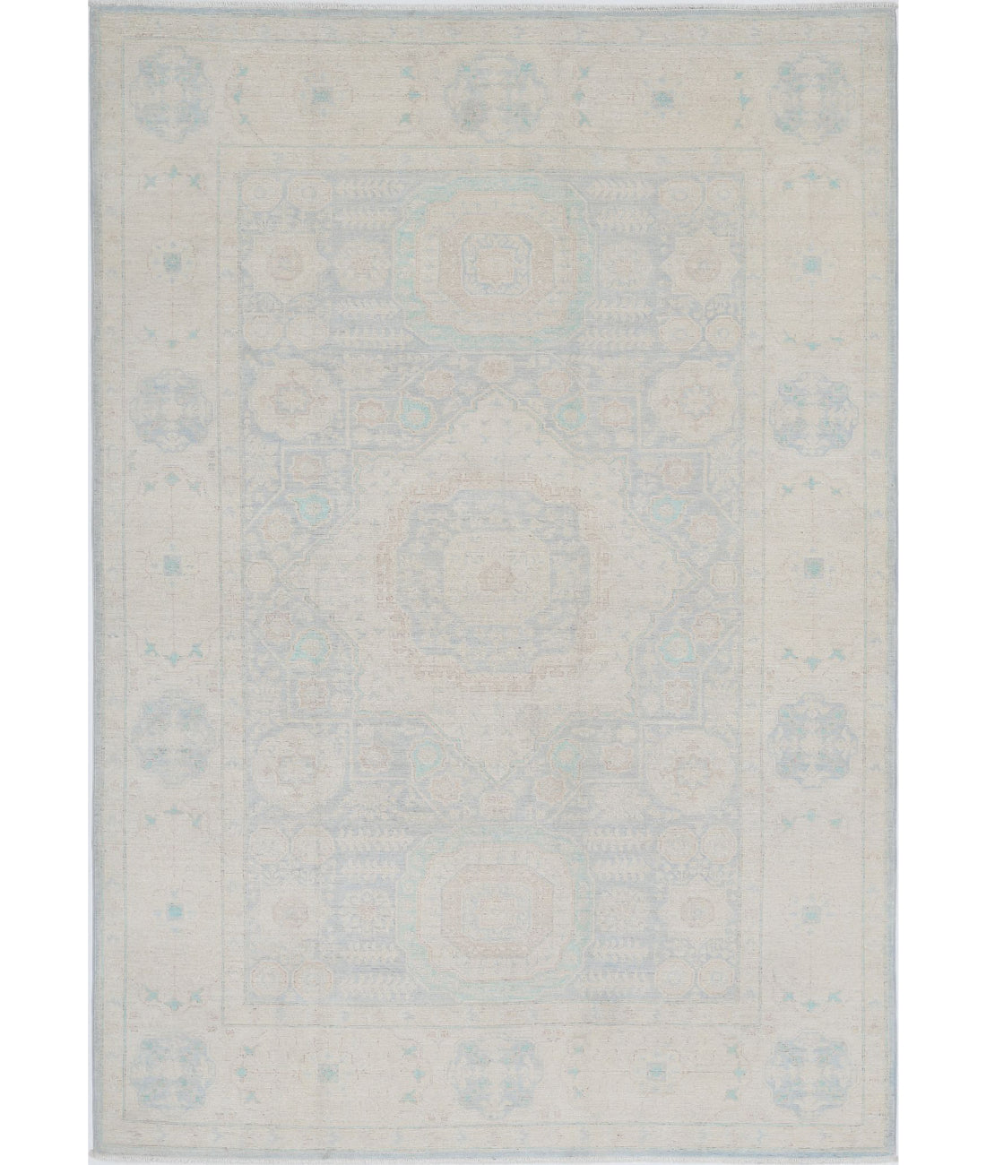 Hand Knotted Serenity Wool Rug - 6&#39;0&#39;&#39; x 8&#39;6&#39;&#39; 6&#39;0&#39;&#39; x 8&#39;6&#39;&#39; (180 X 255) / Blue / Ivory