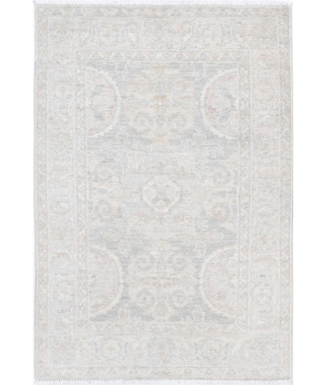 Hand Knotted Serenity Wool Rug - 2'0'' x 3'1'' 2'0'' x 3'1'' (60 X 93) / Grey / Ivory