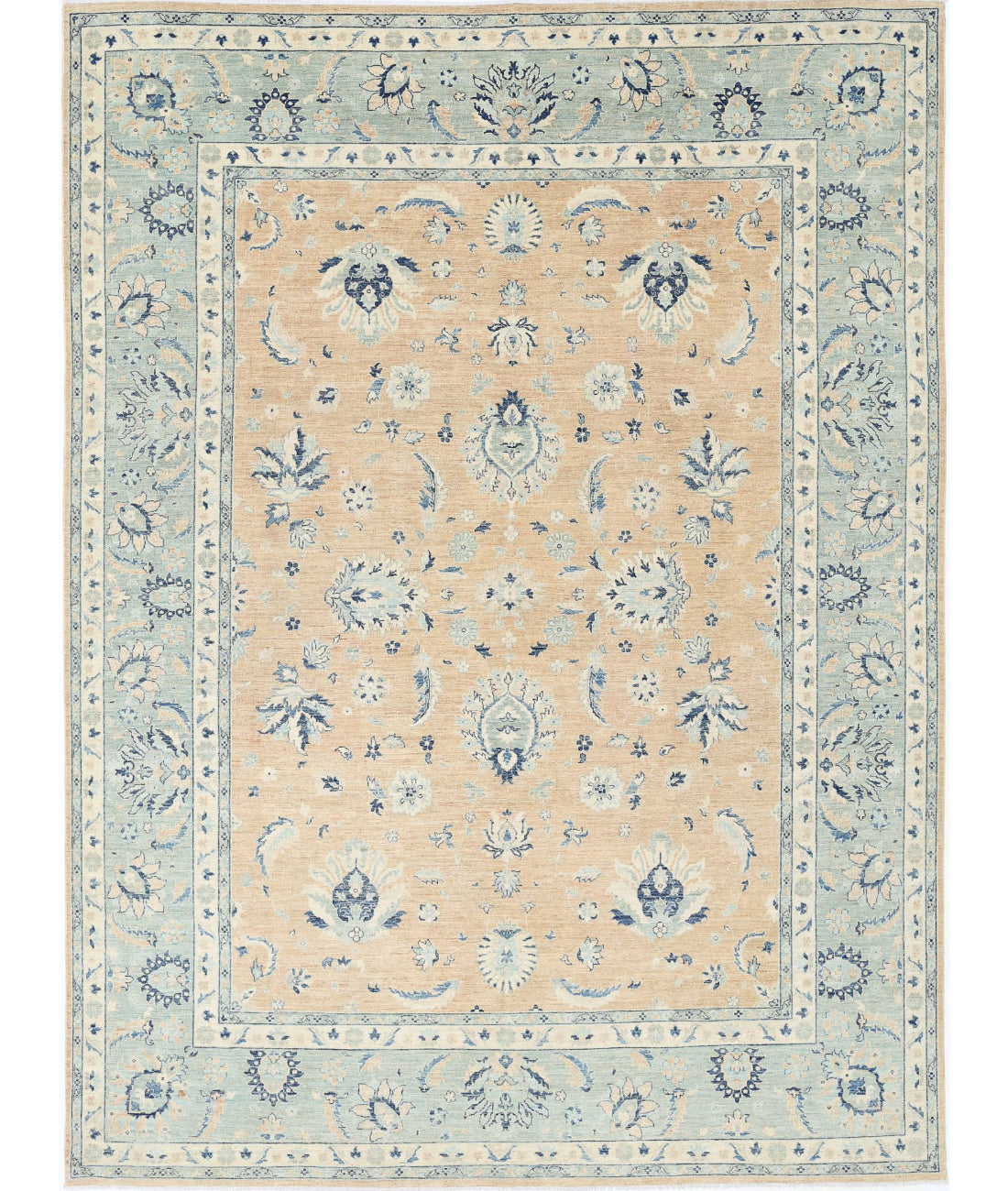 Hand Knotted Serenity Wool Rug - 9'8'' x 13'5'' 9'8'' x 13'5'' (290 X 403) / Taupe / Green