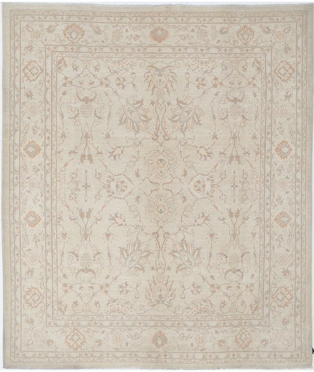 Hand Knotted Serenity Wool Rug - 8'1'' x 9'8'' 8'1'' x 9'8'' (243 X 290) / Ivory / Taupe