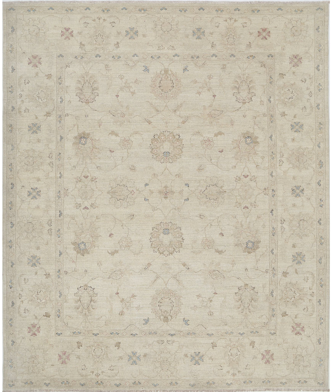 Hand Knotted Serenity Wool Rug - 8'1'' x 9'8'' 8'1'' x 9'8'' (243 X 290) / Ivory / Taupe