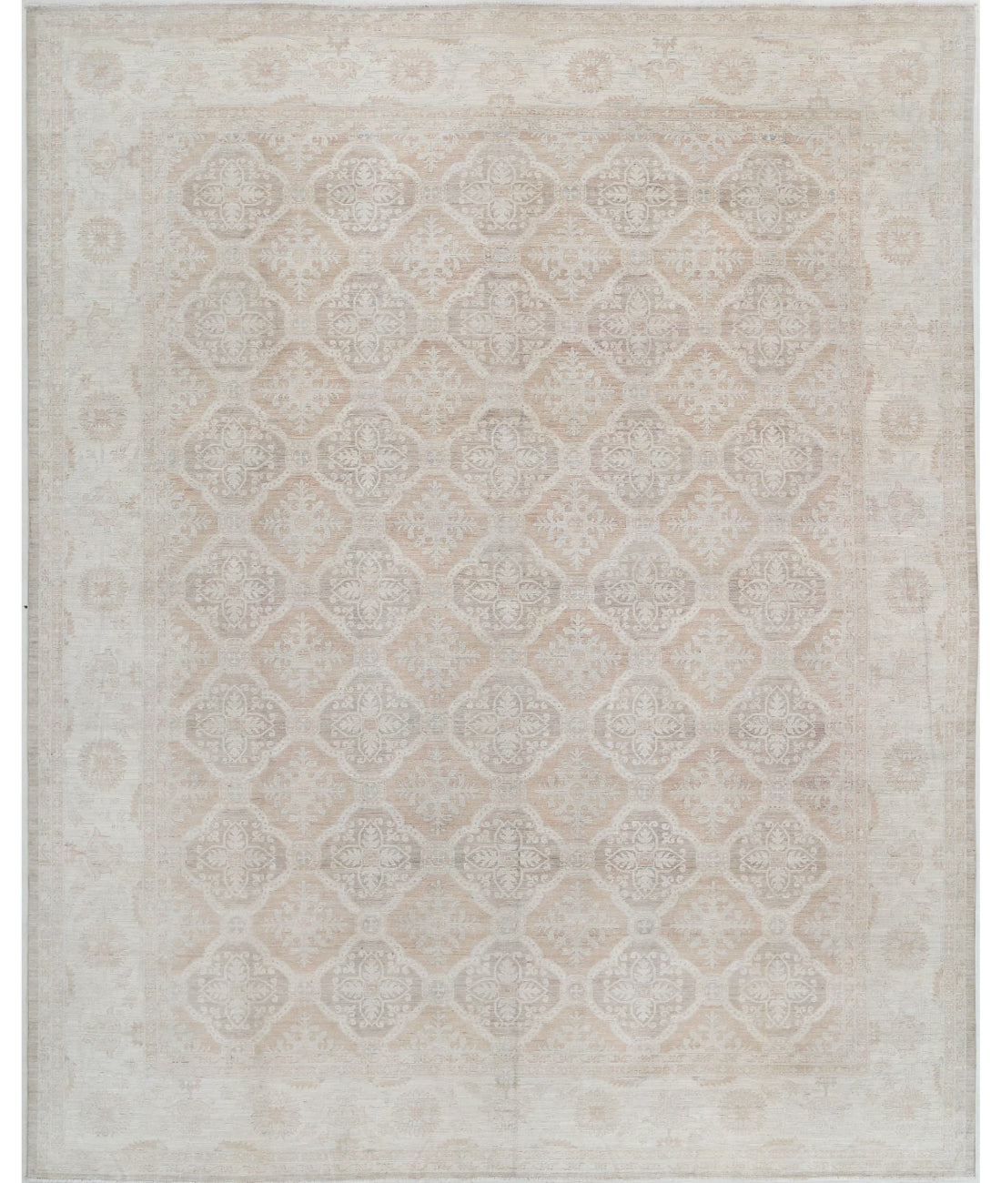 Hand Knotted Serenity Wool Rug - 11&#39;9&#39;&#39; x 14&#39;8&#39;&#39; 11&#39;9&#39;&#39; x 14&#39;8&#39;&#39; (353 X 440) / Taupe / Ivory