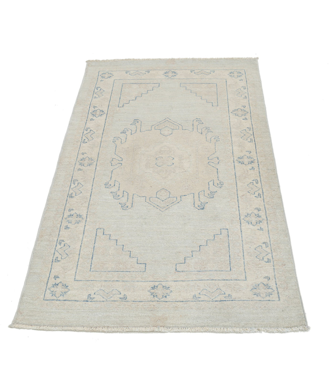 Hand Knotted Serenity Wool Rug - 2'11'' x 4'9'' 2'11'' x 4'9'' (88 X 143) / Blue / Ivory