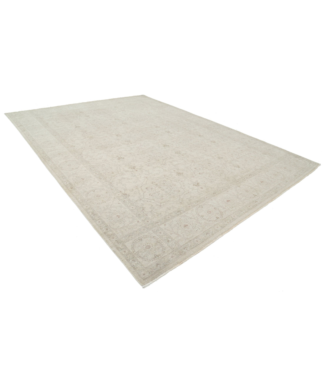 Hand Knotted Serenity Wool Rug - 9'11'' x 13'7'' 9'11'' x 13'7'' (298 X 408) / Ivory / Grey