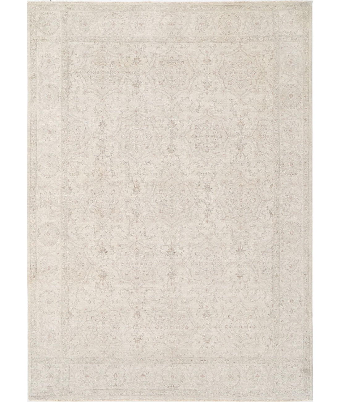 Hand Knotted Serenity Wool Rug - 9&#39;11&#39;&#39; x 13&#39;7&#39;&#39; 9&#39;11&#39;&#39; x 13&#39;7&#39;&#39; (298 X 408) / Ivory / Grey