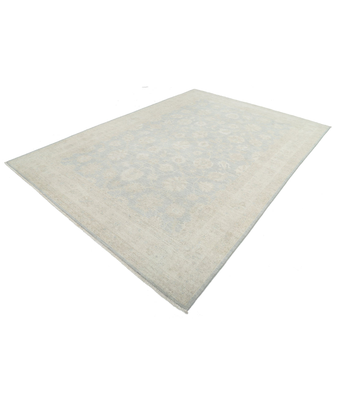 Hand Knotted Serenity Wool Rug - 7'10'' x 11'3'' 7'10'' x 11'3'' (235 X 338) / Blue / Ivory