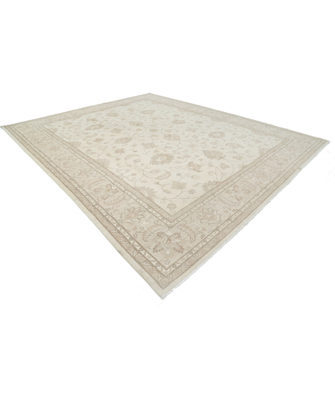 Hand Knotted Serenity Wool Rug - 11'8'' x 14'6'' 11'8'' x 14'6'' (350 X 435) / Ivory / Taupe