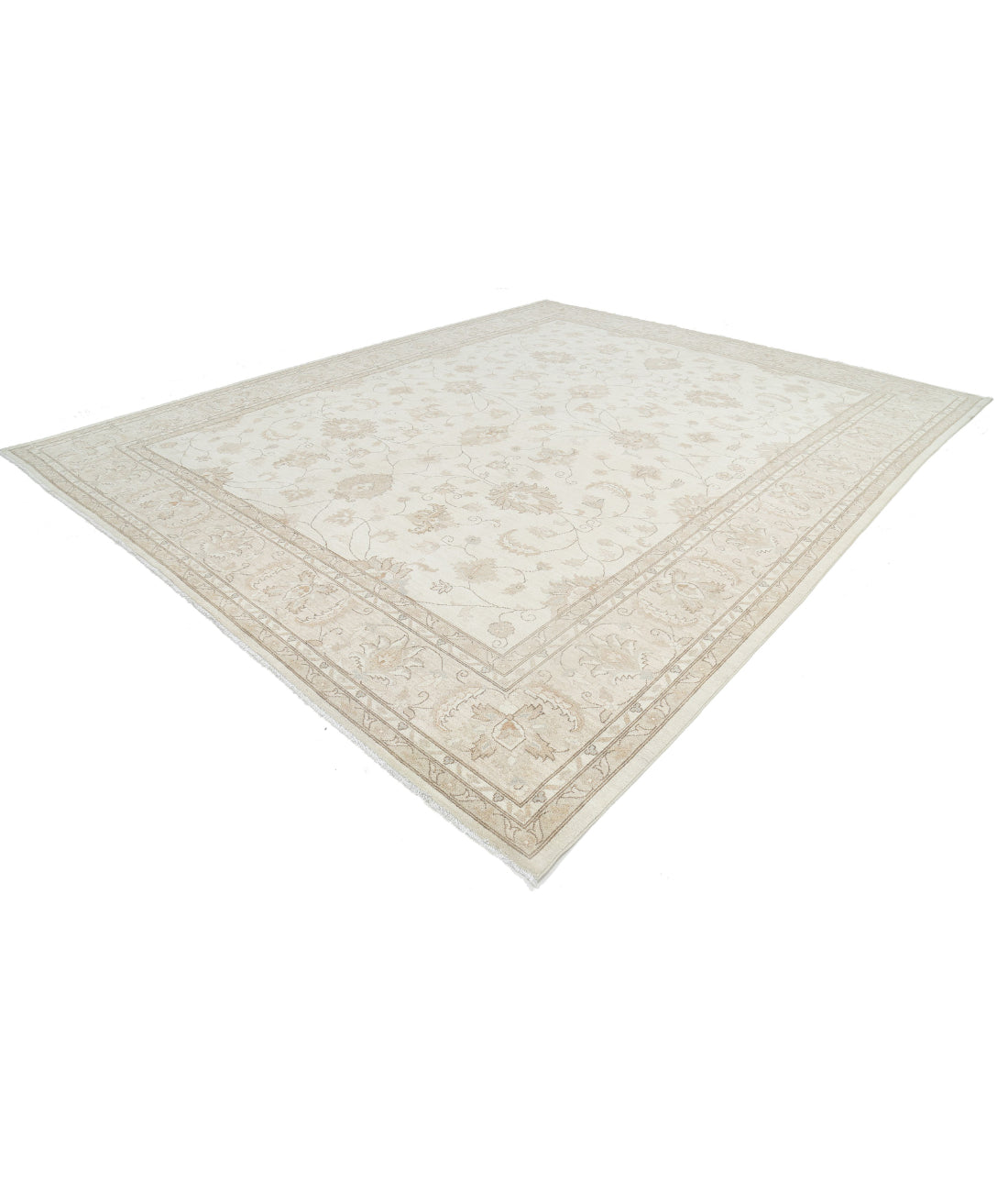 Hand Knotted Serenity Wool Rug - 11'8'' x 14'6'' 11'8'' x 14'6'' (350 X 435) / Ivory / Taupe