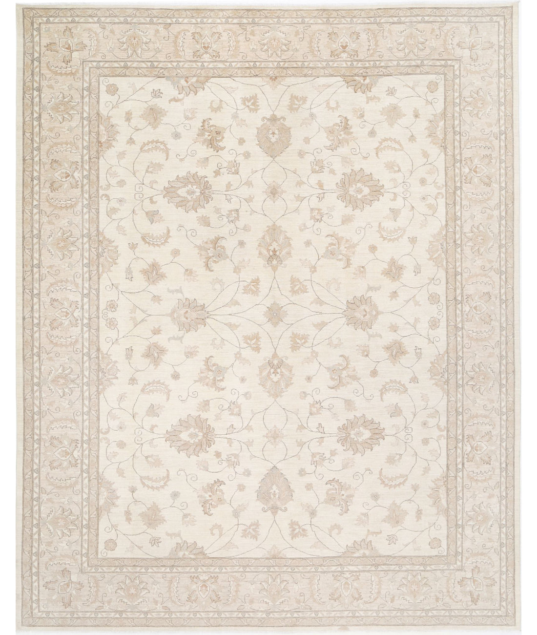 Hand Knotted Serenity Wool Rug - 11&#39;8&#39;&#39; x 14&#39;6&#39;&#39; 11&#39;8&#39;&#39; x 14&#39;6&#39;&#39; (350 X 435) / Ivory / Taupe