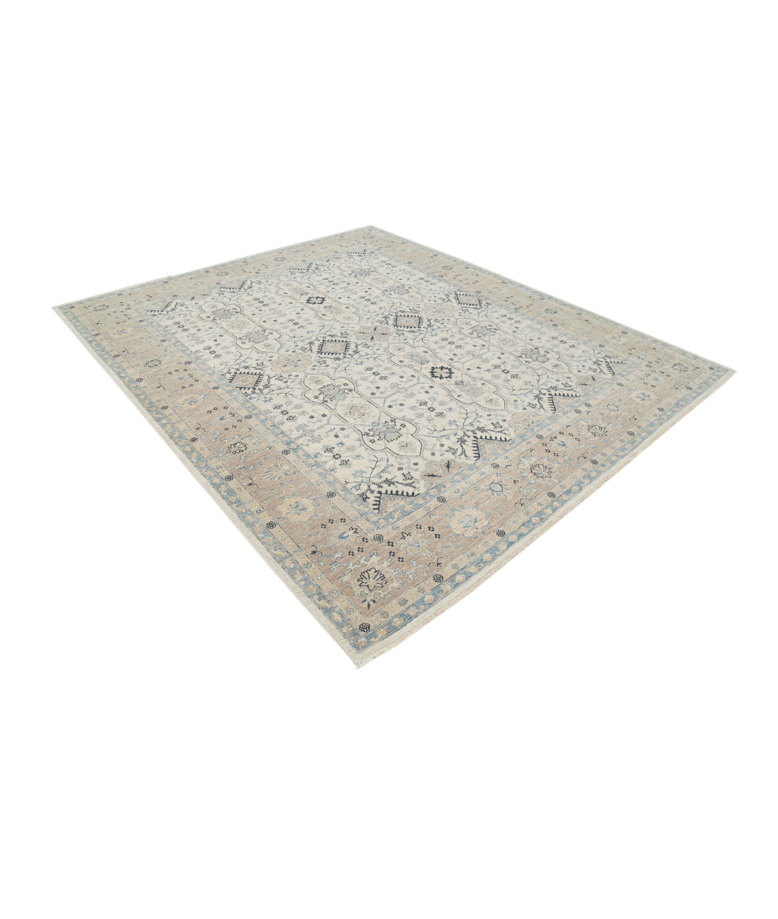 Hand Knotted Serenity Wool Rug - 8'0'' x 9'5'' 8'0'' x 9'5'' (240 X 283) / Ivory / Taupe