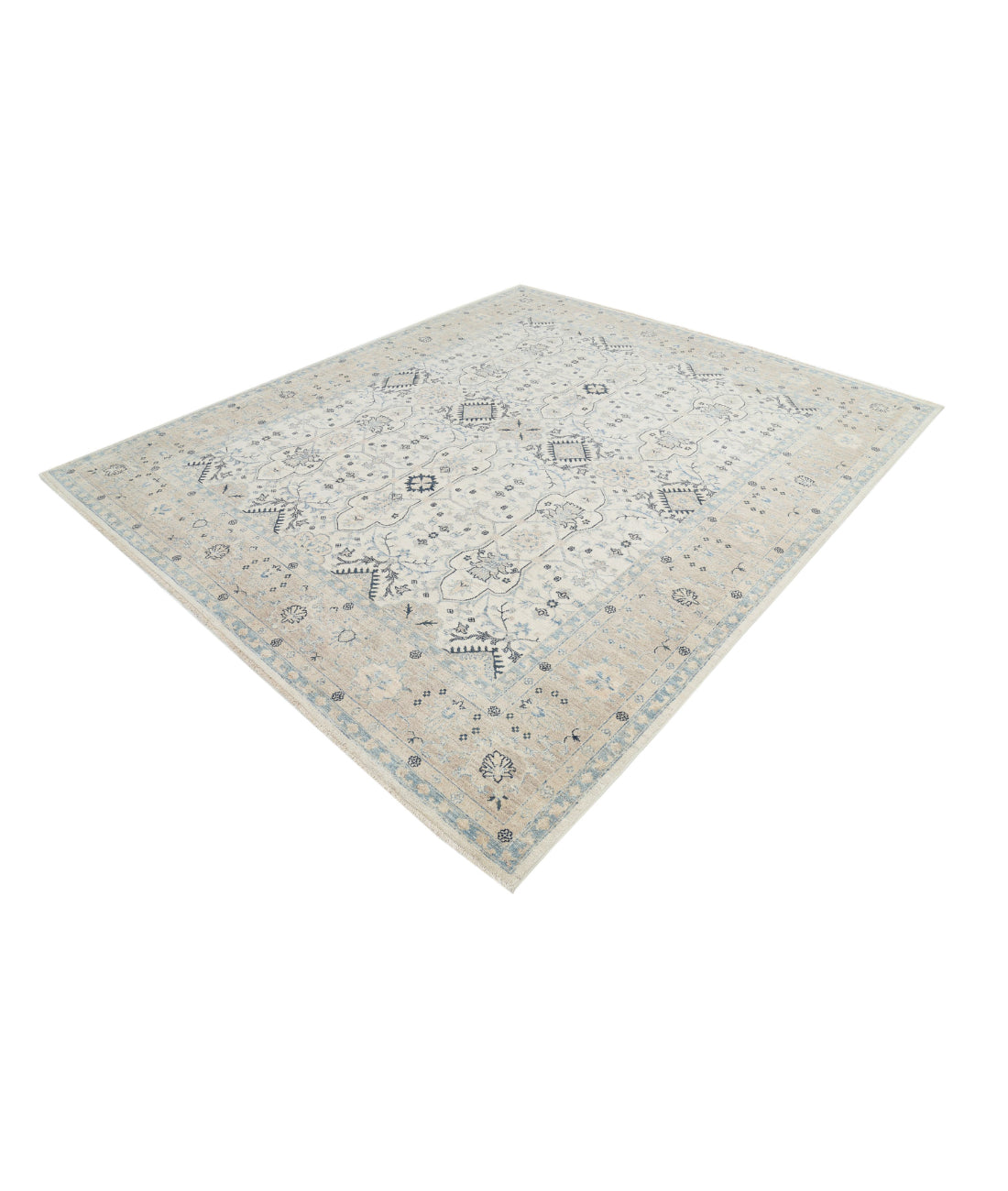 Hand Knotted Serenity Wool Rug - 8'0'' x 9'5'' 8'0'' x 9'5'' (240 X 283) / Ivory / Taupe