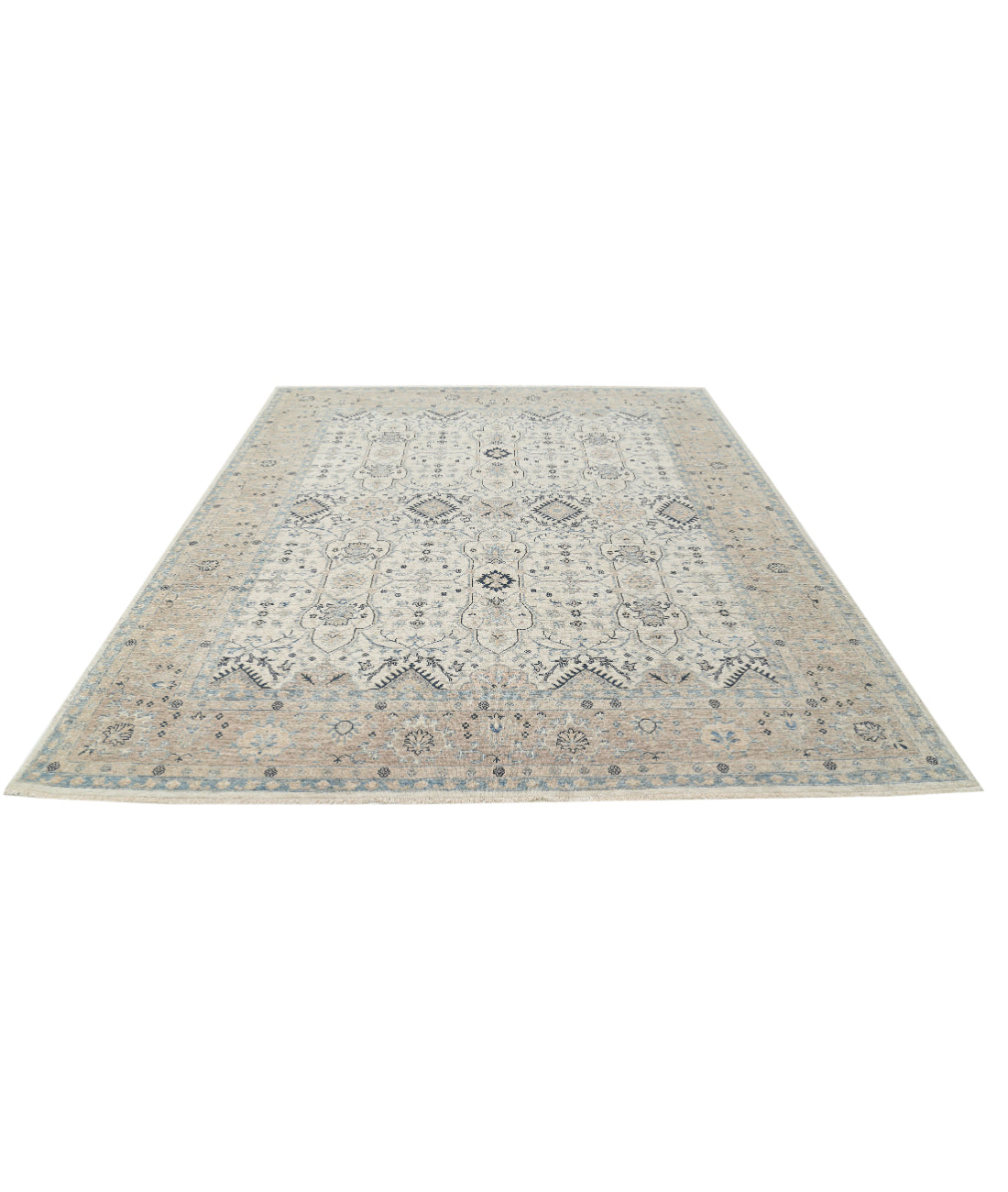 Hand Knotted Serenity Wool Rug - 8'0'' x 9'5'' 8'0'' x 9'5'' (240 X 283) / Ivory / Taupe