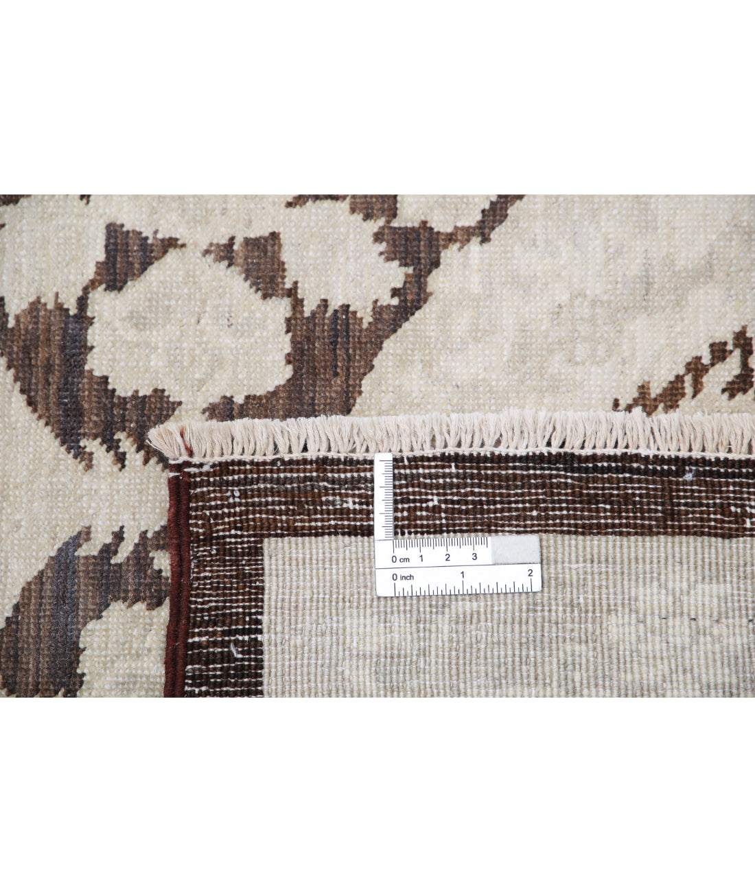 Hand Knotted Fine Serenity Wool Rug - 8'11'' x 11'8'' 8'11'' x 11'8'' (268 X 350) / Brown / Ivory