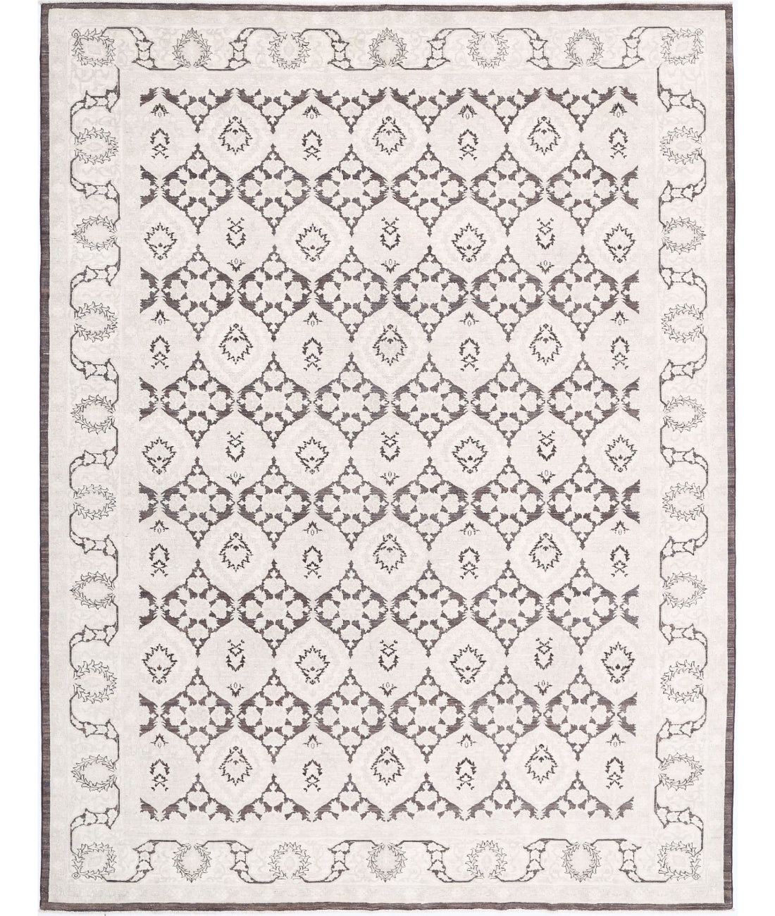 Hand Knotted Fine Serenity Wool Rug - 8&#39;11&#39;&#39; x 11&#39;8&#39;&#39; 8&#39;11&#39;&#39; x 11&#39;8&#39;&#39; (268 X 350) / Brown / Ivory