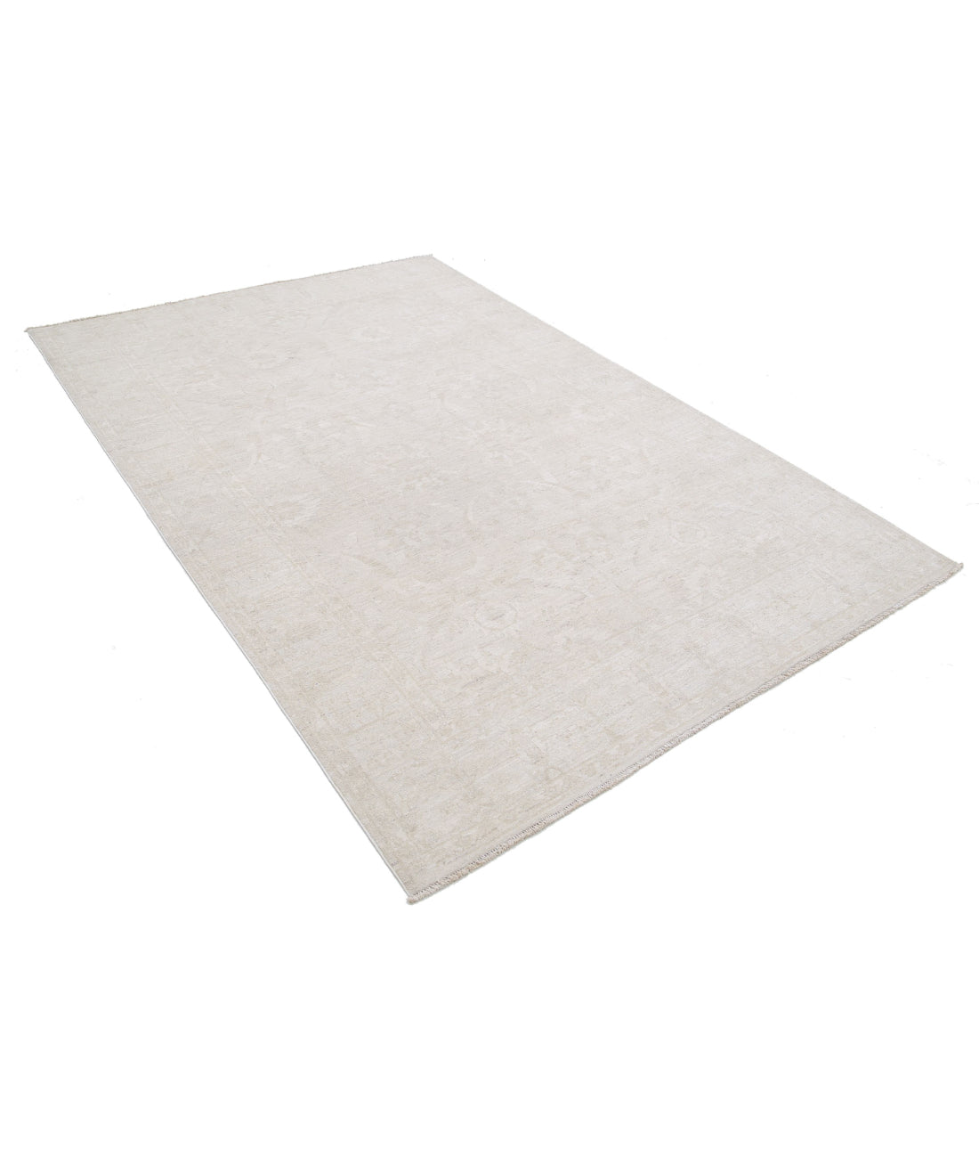 Hand Knotted Fine Serenity Wool Rug - 5'9'' x 8'7'' 5'9'' x 8'7'' (173 X 258) / Ivory / Grey