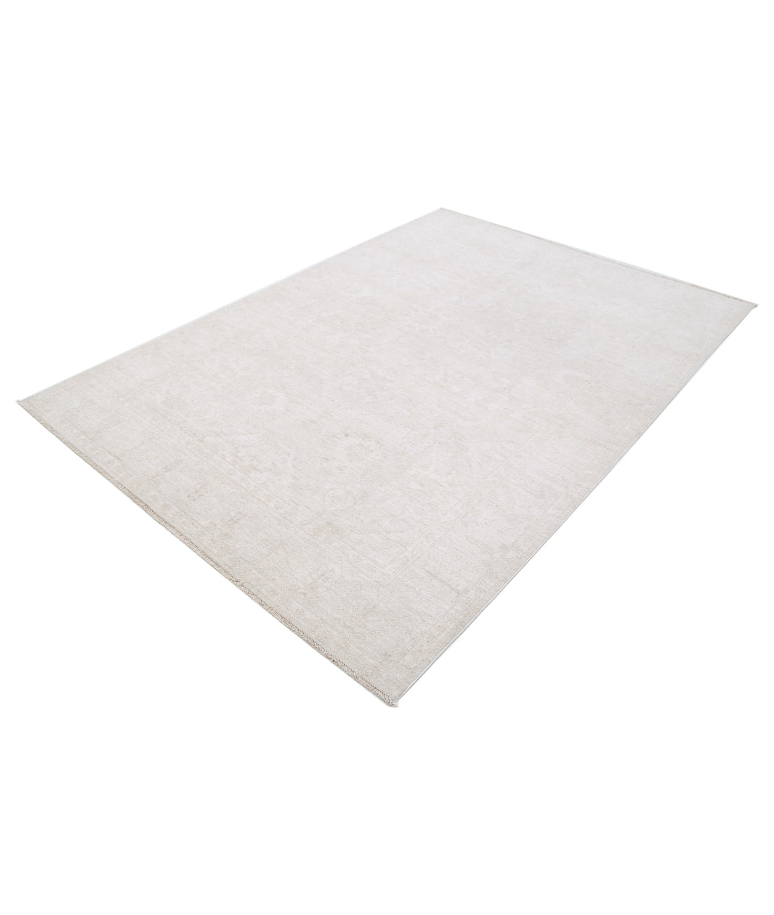 Hand Knotted Fine Serenity Wool Rug - 5'9'' x 8'7'' 5'9'' x 8'7'' (173 X 258) / Ivory / Grey