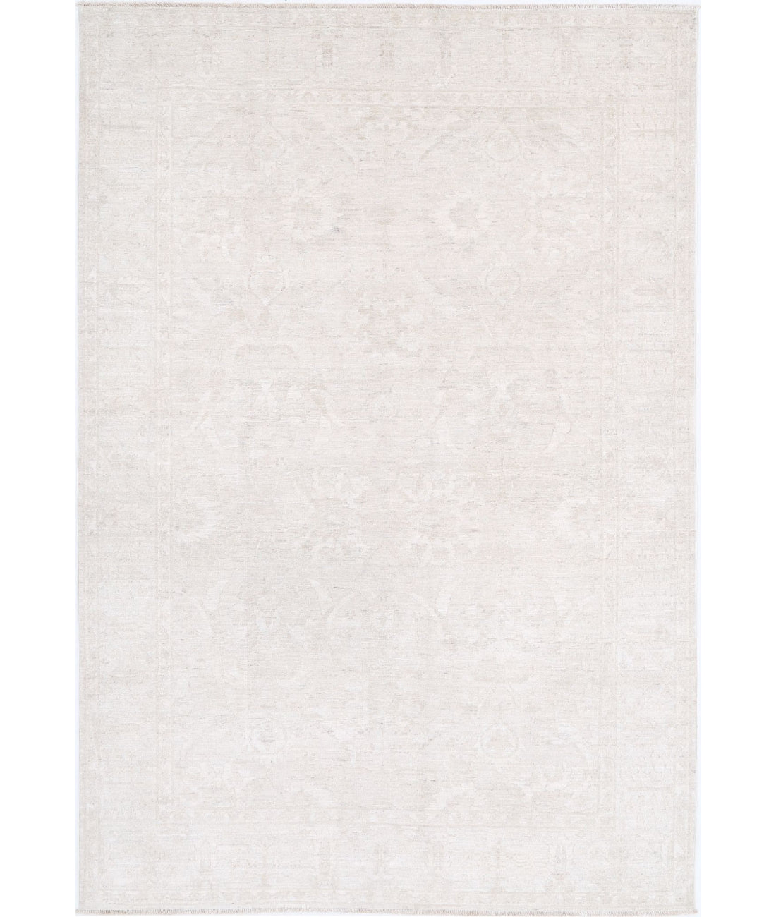 Hand Knotted Fine Serenity Wool Rug - 5&#39;9&#39;&#39; x 8&#39;7&#39;&#39; 5&#39;9&#39;&#39; x 8&#39;7&#39;&#39; (173 X 258) / Ivory / Grey