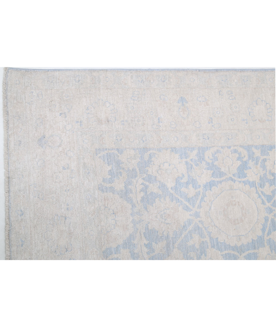 Hand Knotted Fine Serenity Wool Rug - 6'0'' x 8'7'' 6'0'' x 8'7'' (180 X 258) / Blue / Ivory