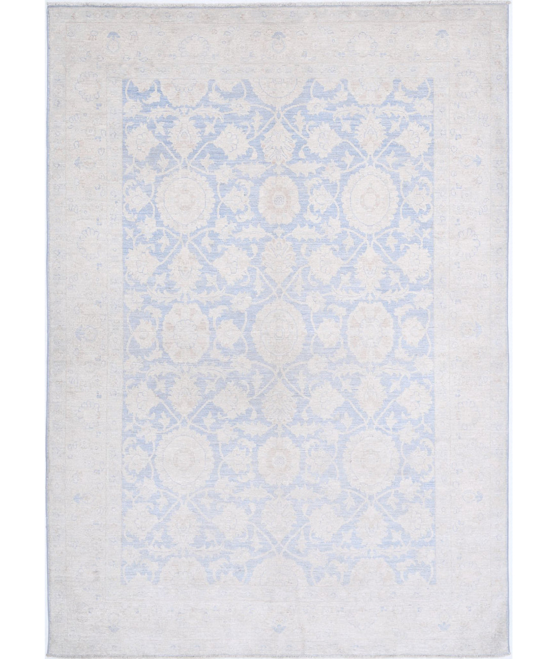 Hand Knotted Fine Serenity Wool Rug - 6&#39;0&#39;&#39; x 8&#39;7&#39;&#39; 6&#39;0&#39;&#39; x 8&#39;7&#39;&#39; (180 X 258) / Blue / Ivory