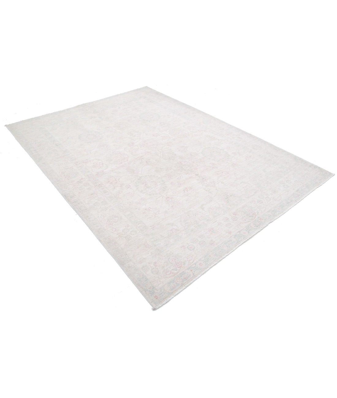 Hand Knotted Fine Serenity Wool Rug - 6'2'' x 8'5'' 6'2'' x 8'5'' (185 X 253) / Ivory / Ivory