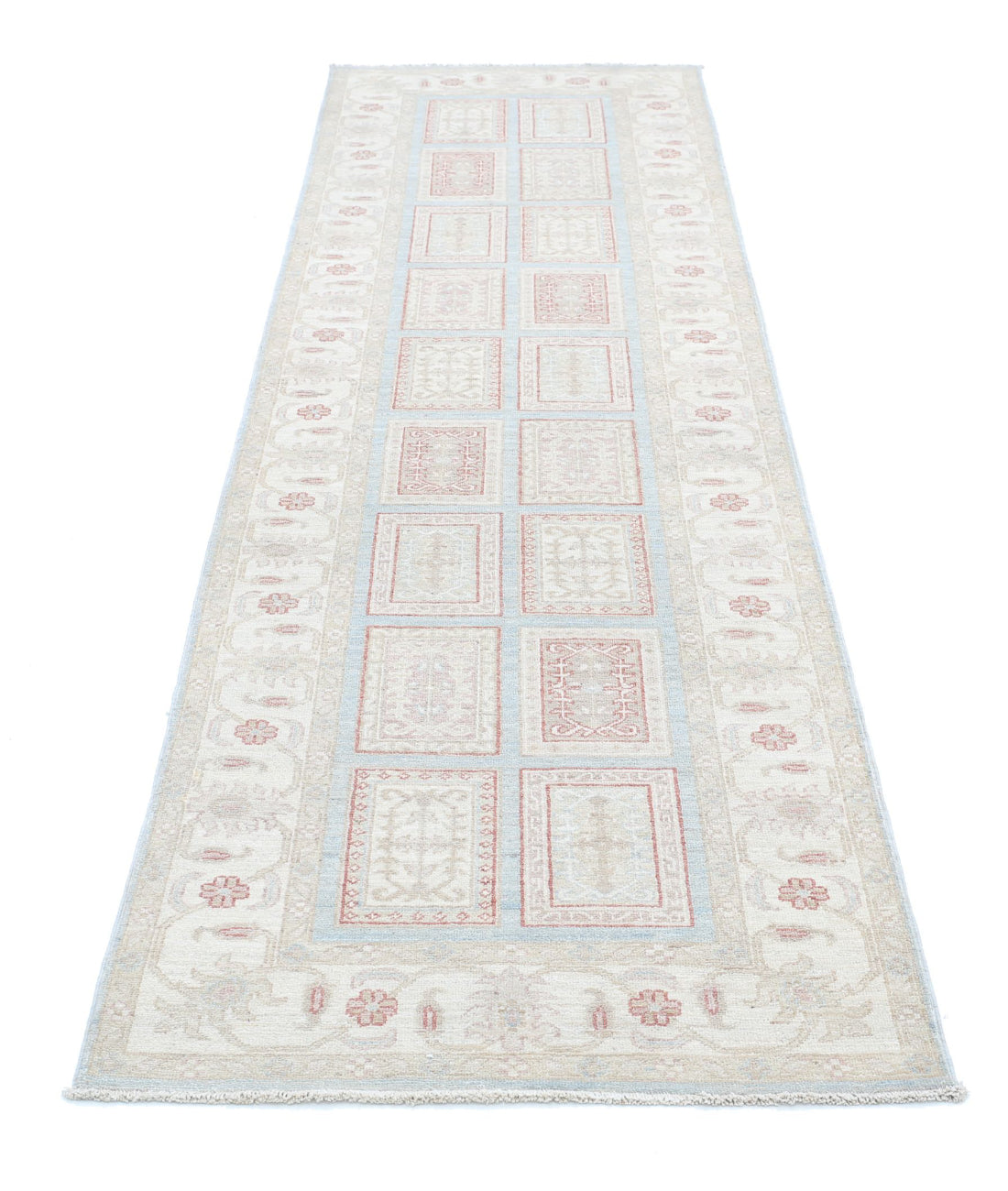 Hand Knotted Bakhtiari Wool Rug - 2'7'' x 9'7'' 2'7'' x 9'7'' (78 X 288) / Blue / Ivory