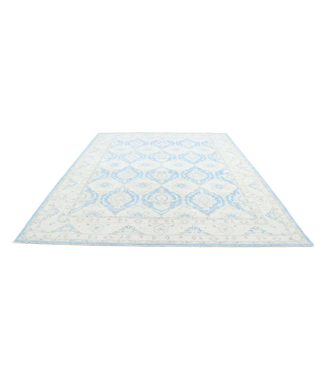 Hand Knotted Fine Serenity Wool Rug - 9'2'' x 11'4'' 9'2'' x 11'4'' (275 X 340) / Blue / Ivory