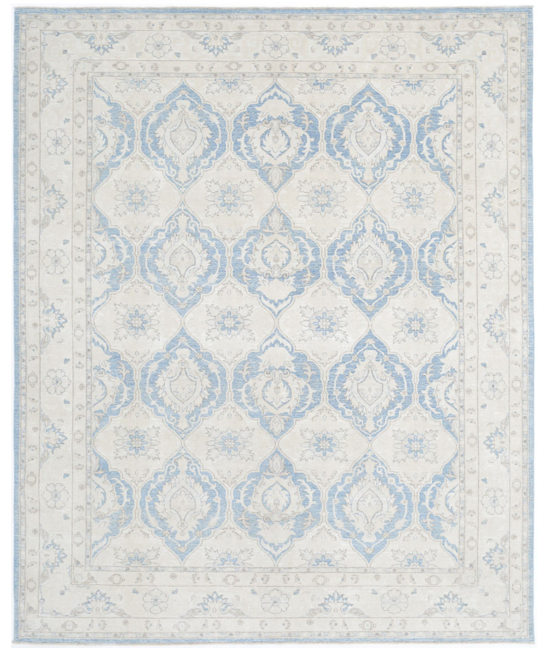 Hand Knotted Fine Serenity Wool Rug - 9&#39;2&#39;&#39; x 11&#39;4&#39;&#39; 9&#39;2&#39;&#39; x 11&#39;4&#39;&#39; (275 X 340) / Blue / Ivory