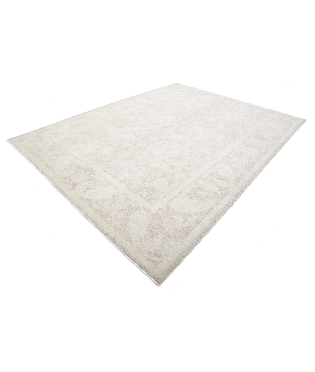 Hand Knotted Fine Serenity Wool Rug - 9'0'' x 11'8'' 9'0'' x 11'8'' (270 X 350) / Taupe / Ivory