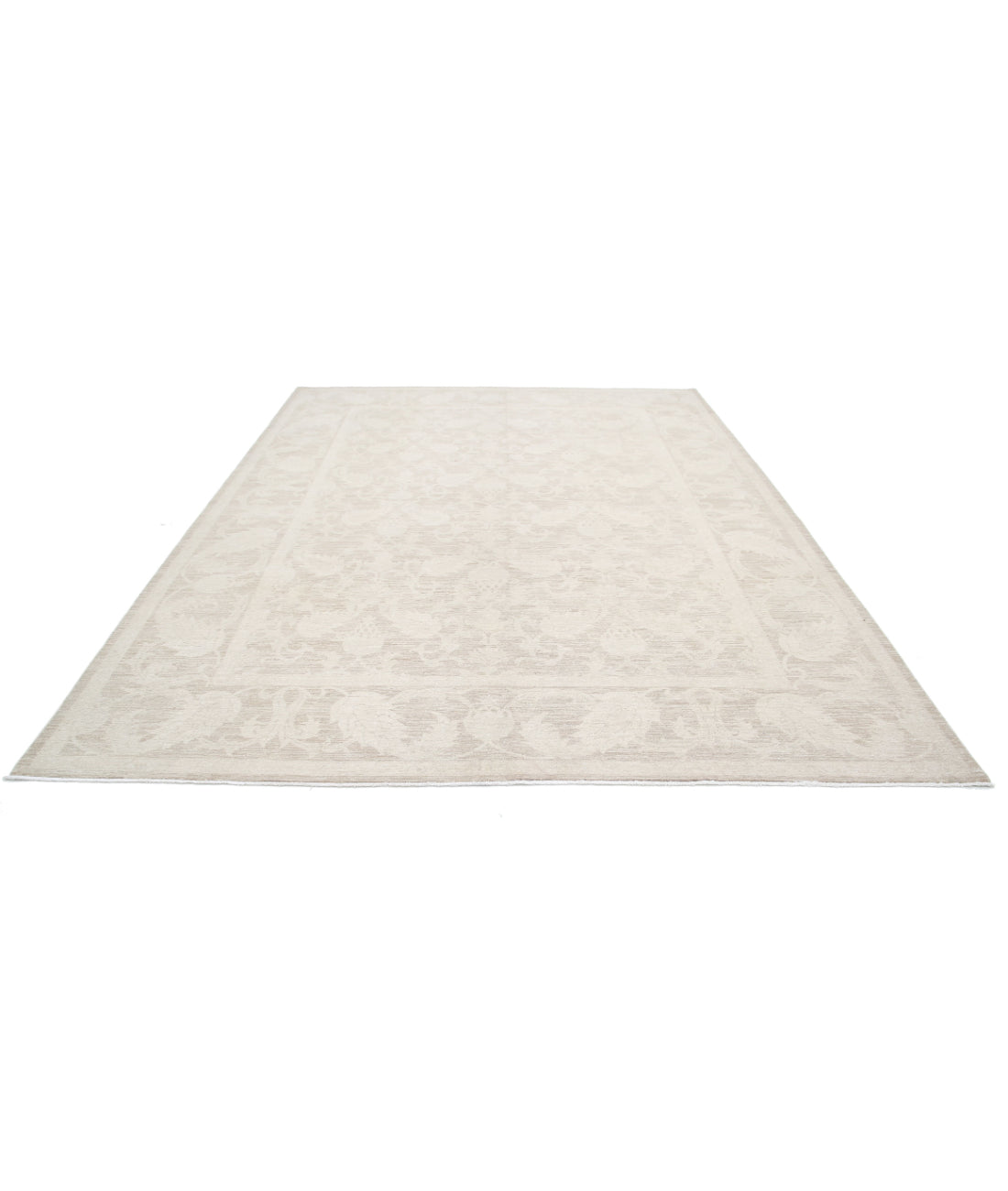 Hand Knotted Fine Serenity Wool Rug - 9'0'' x 11'8'' 9'0'' x 11'8'' (270 X 350) / Taupe / Ivory