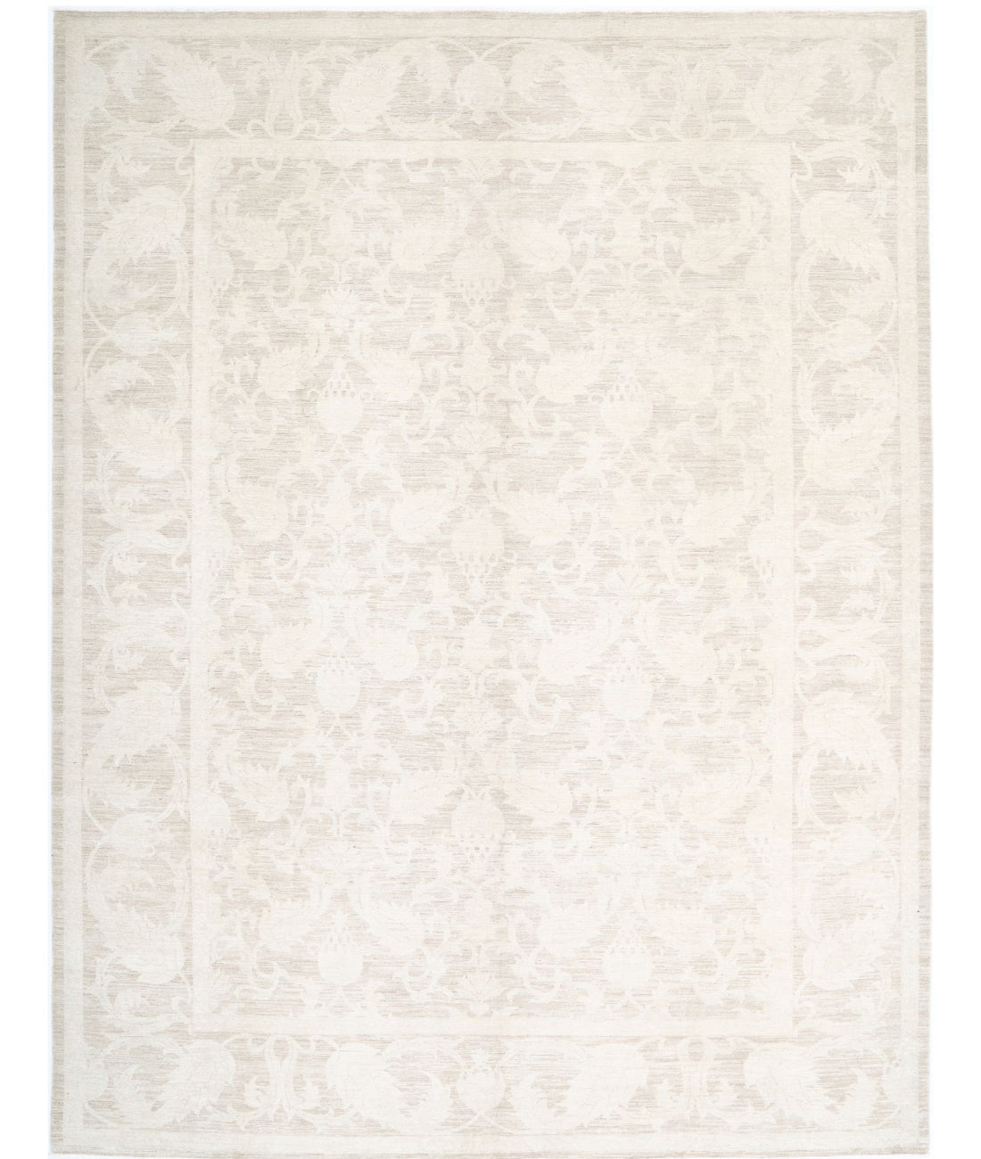 Hand Knotted Fine Serenity Wool Rug - 9'0'' x 11'8'' 9'0'' x 11'8'' (270 X 350) / Taupe / Ivory