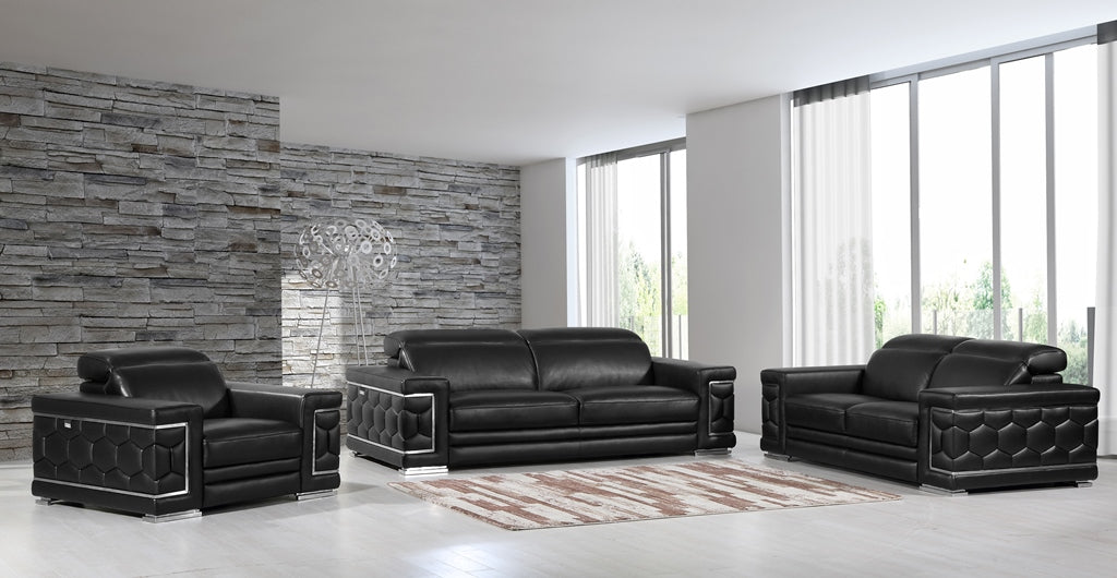 3PC GENUINE ITALIAN LEATHER SOFA SET