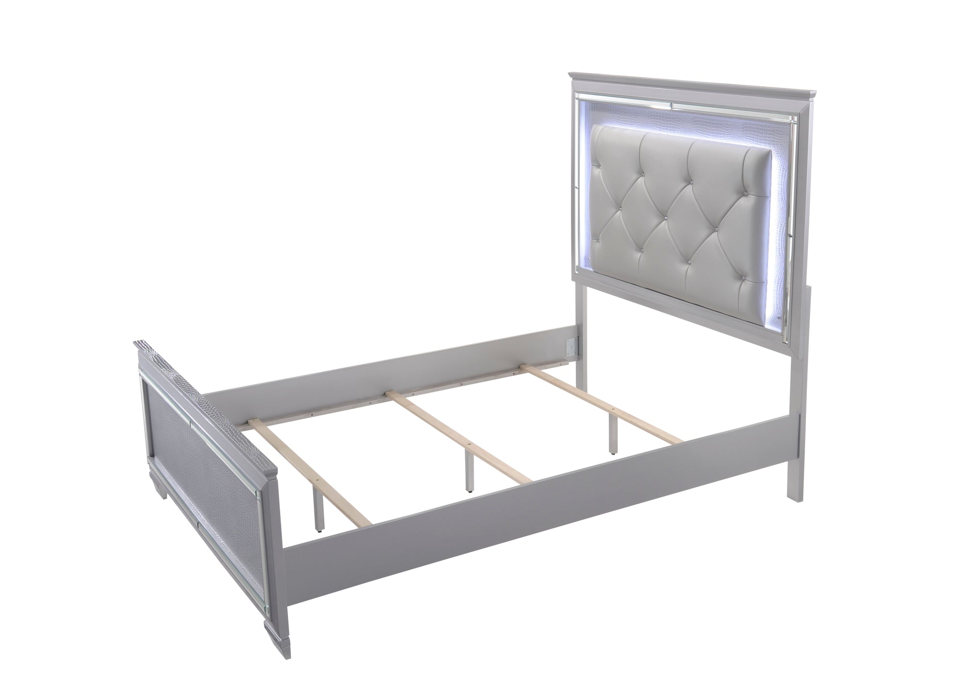 7PC LARA QUEEN BED SET - SILVER