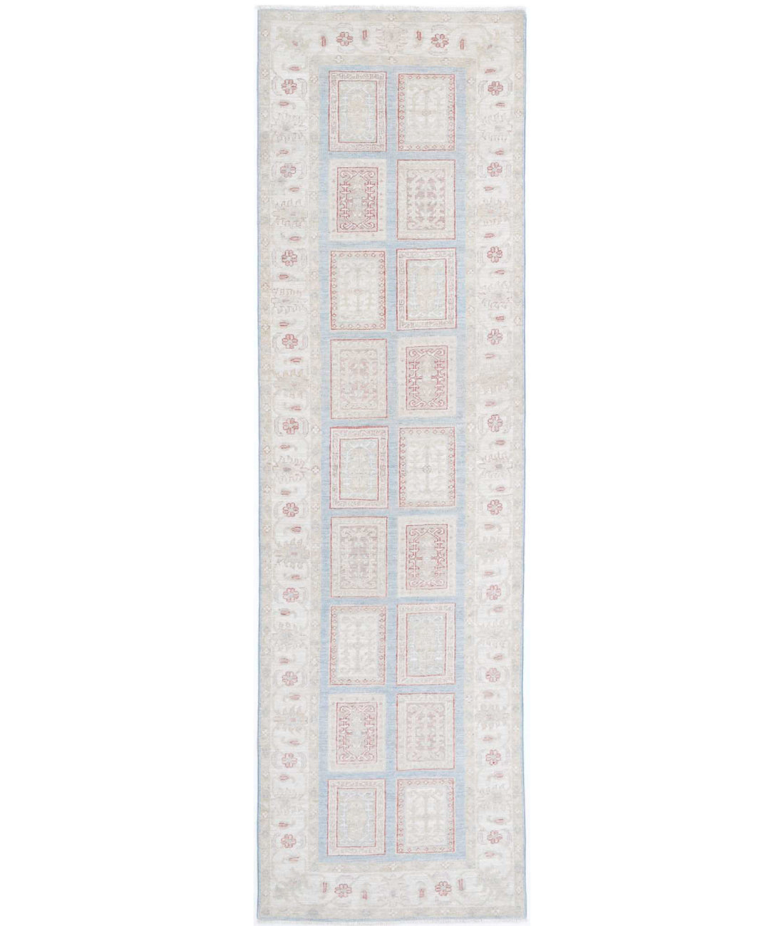 Hand Knotted Bakhtiari Wool Rug - 2&#39;8&#39;&#39; x 9&#39;6&#39;&#39; 2&#39;8&#39;&#39; x 9&#39;6&#39;&#39; (80 X 285) / Blue / Ivory