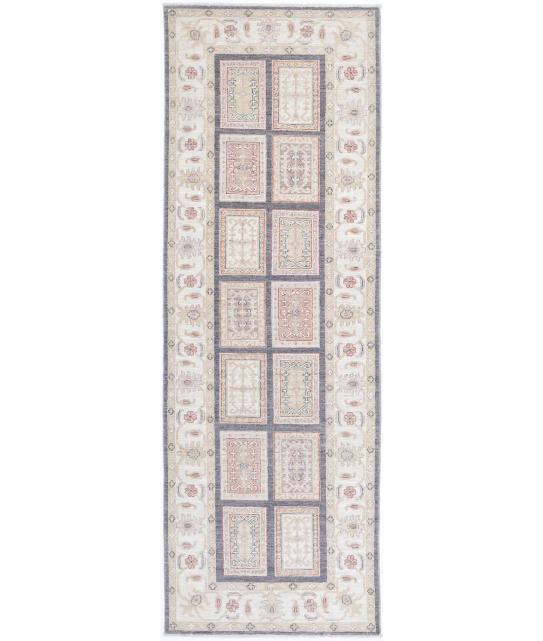 Hand Knotted Bakhtiari Wool Rug - 2&#39;8&#39;&#39; x 8&#39;3&#39;&#39; 2&#39;8&#39;&#39; x 8&#39;3&#39;&#39; (80 X 248) / Grey / Ivory