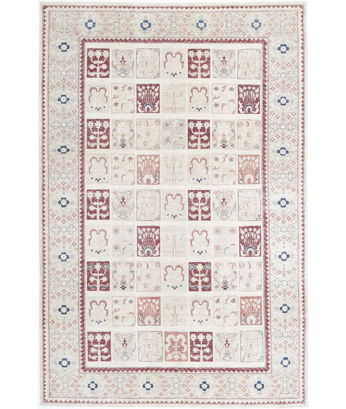 Hand Knotted Bakhtiari Wool Rug - 6&#39;7&#39;&#39; x 9&#39;10&#39;&#39; 6&#39;7&#39;&#39; x 9&#39;10&#39;&#39; (198 X 295) / Ivory / Grey