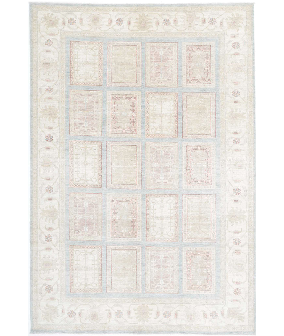 Hand Knotted Bakhtiari Wool Rug - 6&#39;8&#39;&#39; x 9&#39;10&#39;&#39; 6&#39;8&#39;&#39; x 9&#39;10&#39;&#39; (200 X 295) / Blue / Ivory