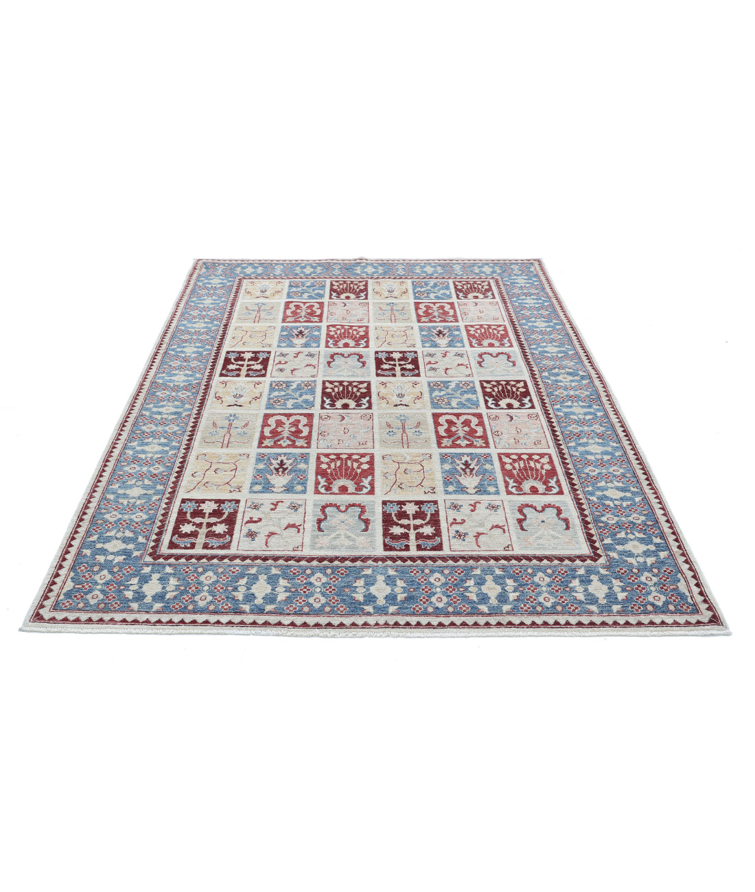 Hand Knotted Bakhtiari Wool Rug - 5'6'' x 7'7'' 5'6'' x 7'7'' (165 X 228) / Multi / Grey