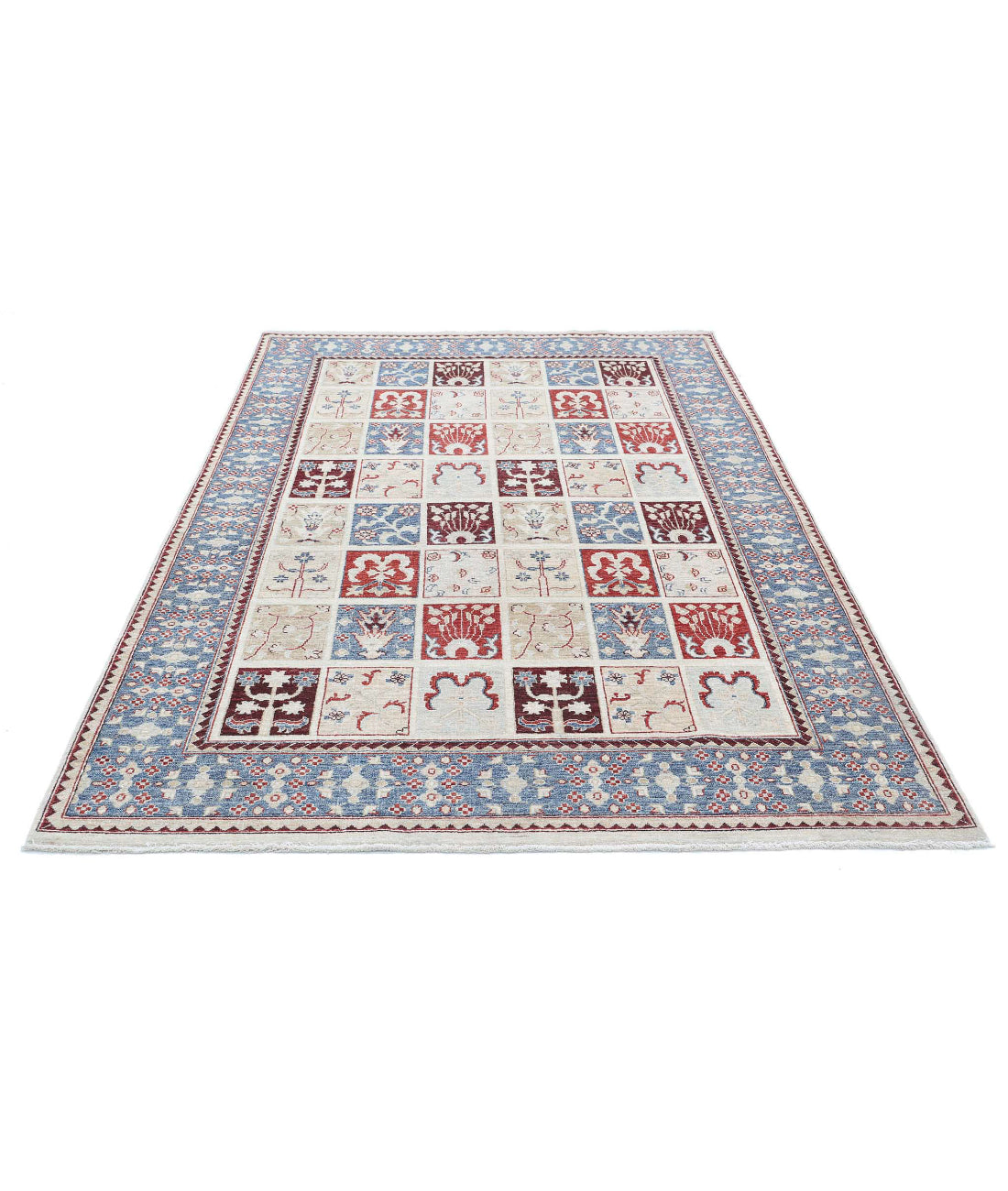 Hand Knotted Bakhtiari Wool Rug - 5'7'' x 8'1'' 5'7'' x 8'1'' (168 X 243) / Multi / Grey