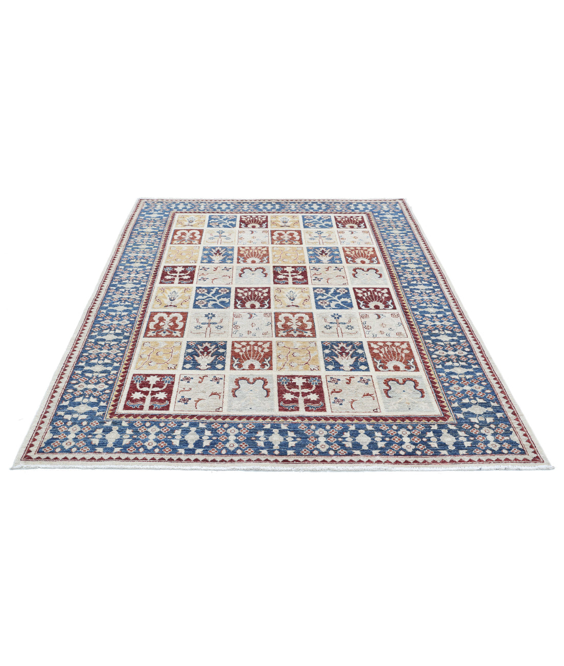 Hand Knotted Bakhtiari Wool Rug - 5'7'' x 7'4'' 5'7'' x 7'4'' (168 X 220) / Multi / Grey